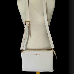 Nanette Lenore Crossbody/ Shoulder Bag Purse Off White/ Cream